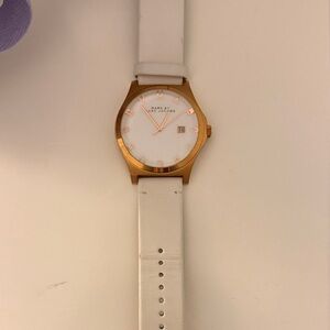 Marc by Marc Jacobs Gold-Tone Watch with White Strap
